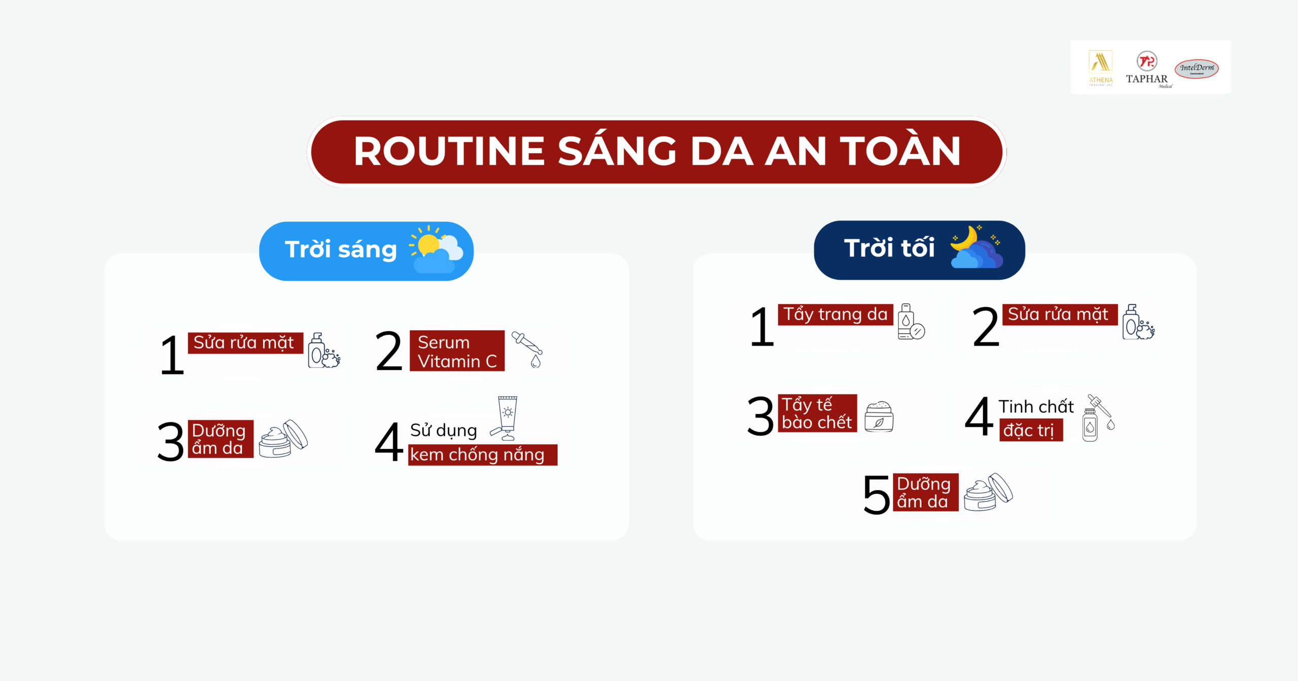 Quy trình sáng da an toàn với các bước chăm sóc da cơ bản