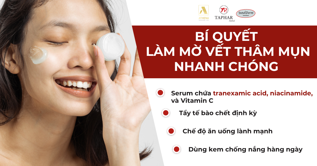 bí quyết làm mờ vết thâm mụn nhanh chóng