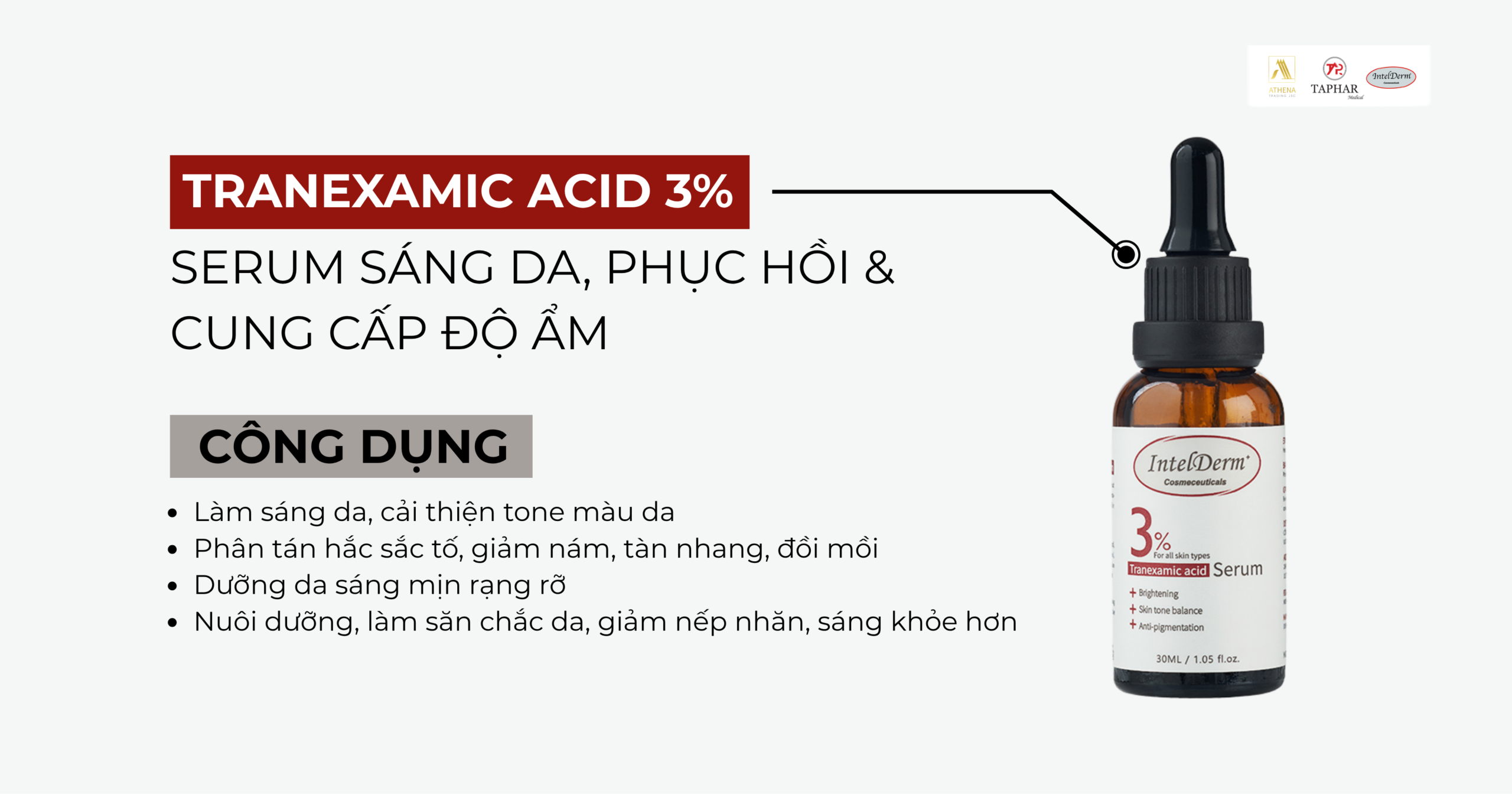 Cách trị thâm mụn bằng Tranexamic Acid giúp ức chế hình thành melanin từ gốc và làm đều màu da