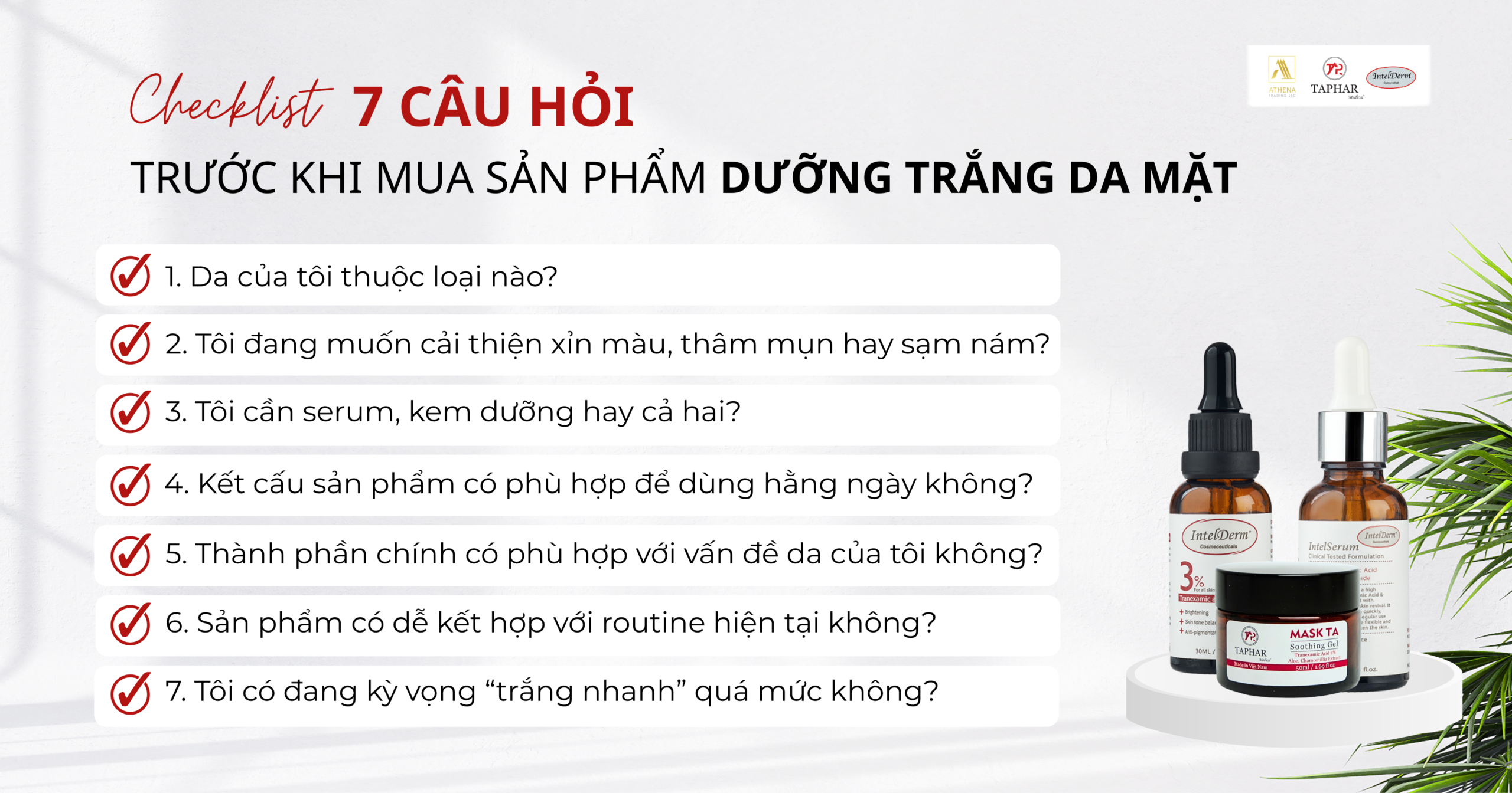 checklist chọn sản phẩm chăm sóc da phù hợp 