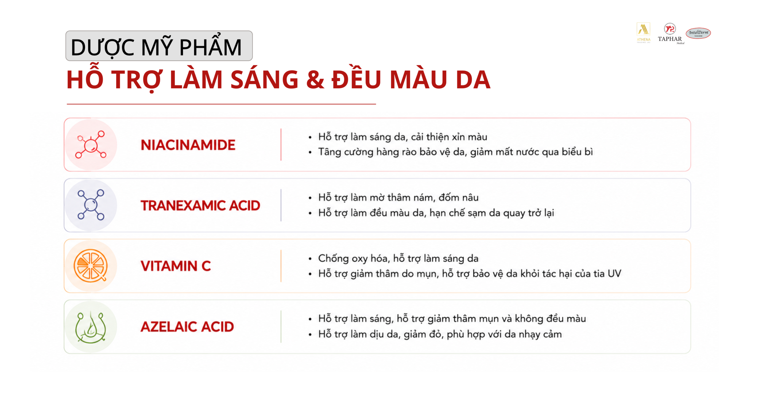 dược mỹ phẩm hỗ trợ da sáng đều màu 