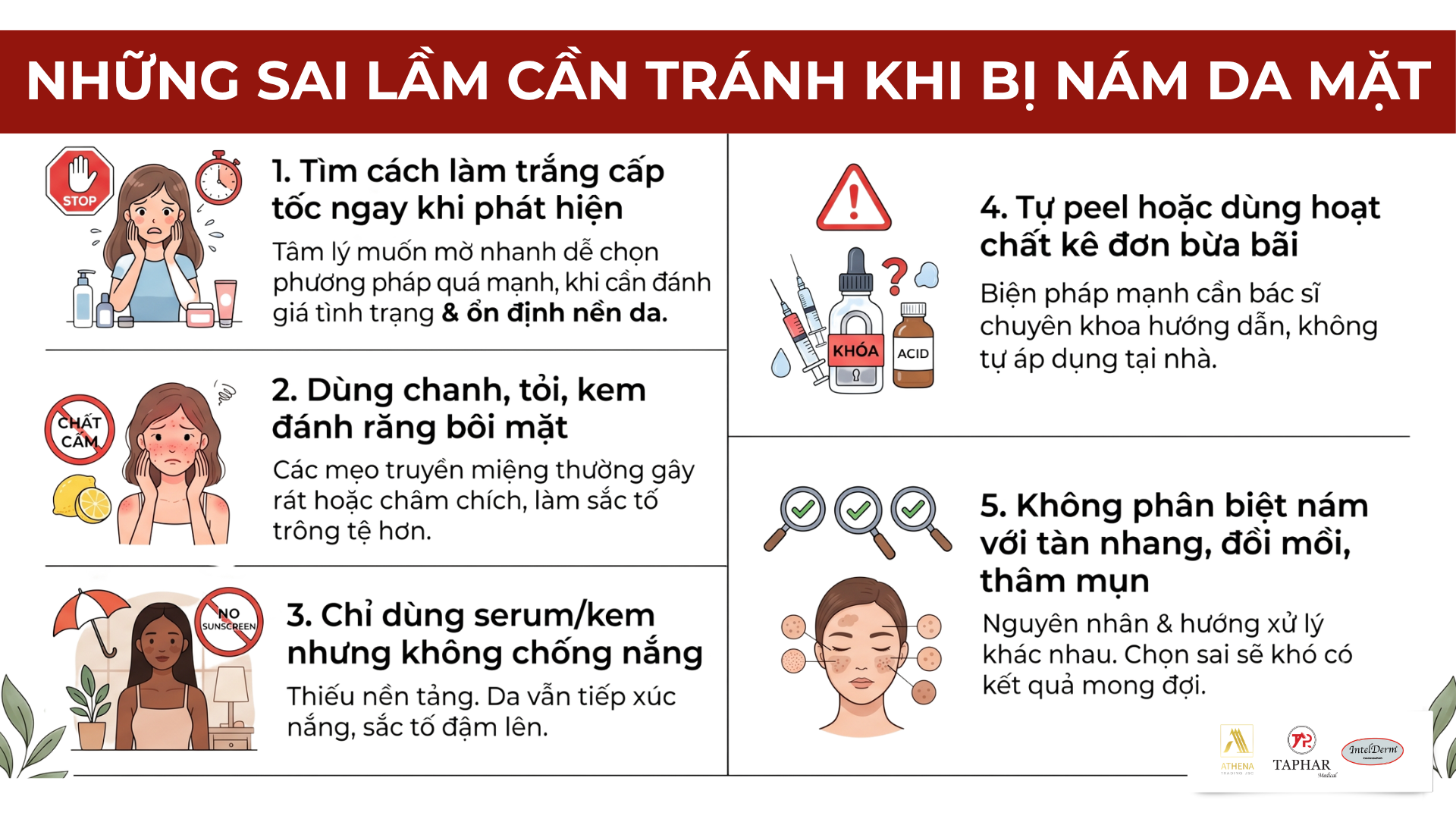Những sai lầm cần tránh khi bị nám da mặt