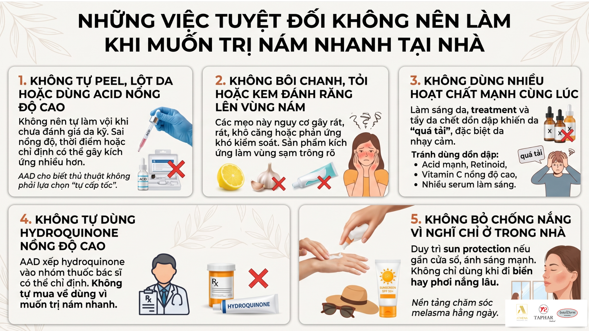 Những sai lầm khi trị nám nhanh tại nhà