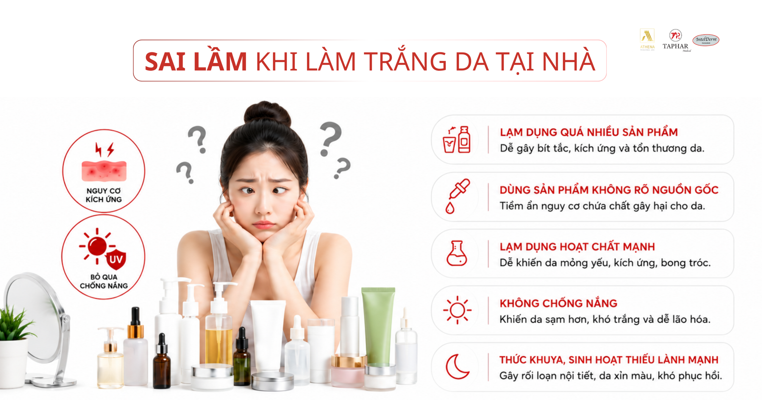 các lỗi thường gặp khiến da dễ kích ứng và xỉn màu 