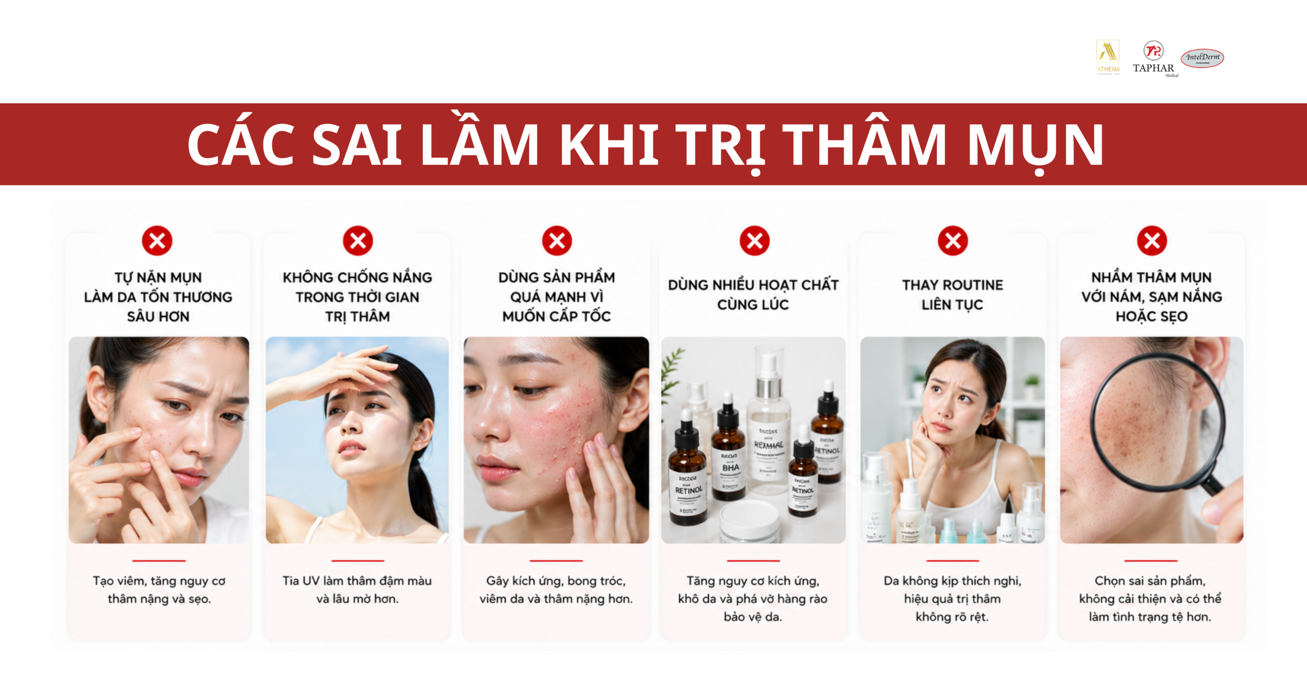  sai lầm thường gặp khi chăm sóc thâm mụn
