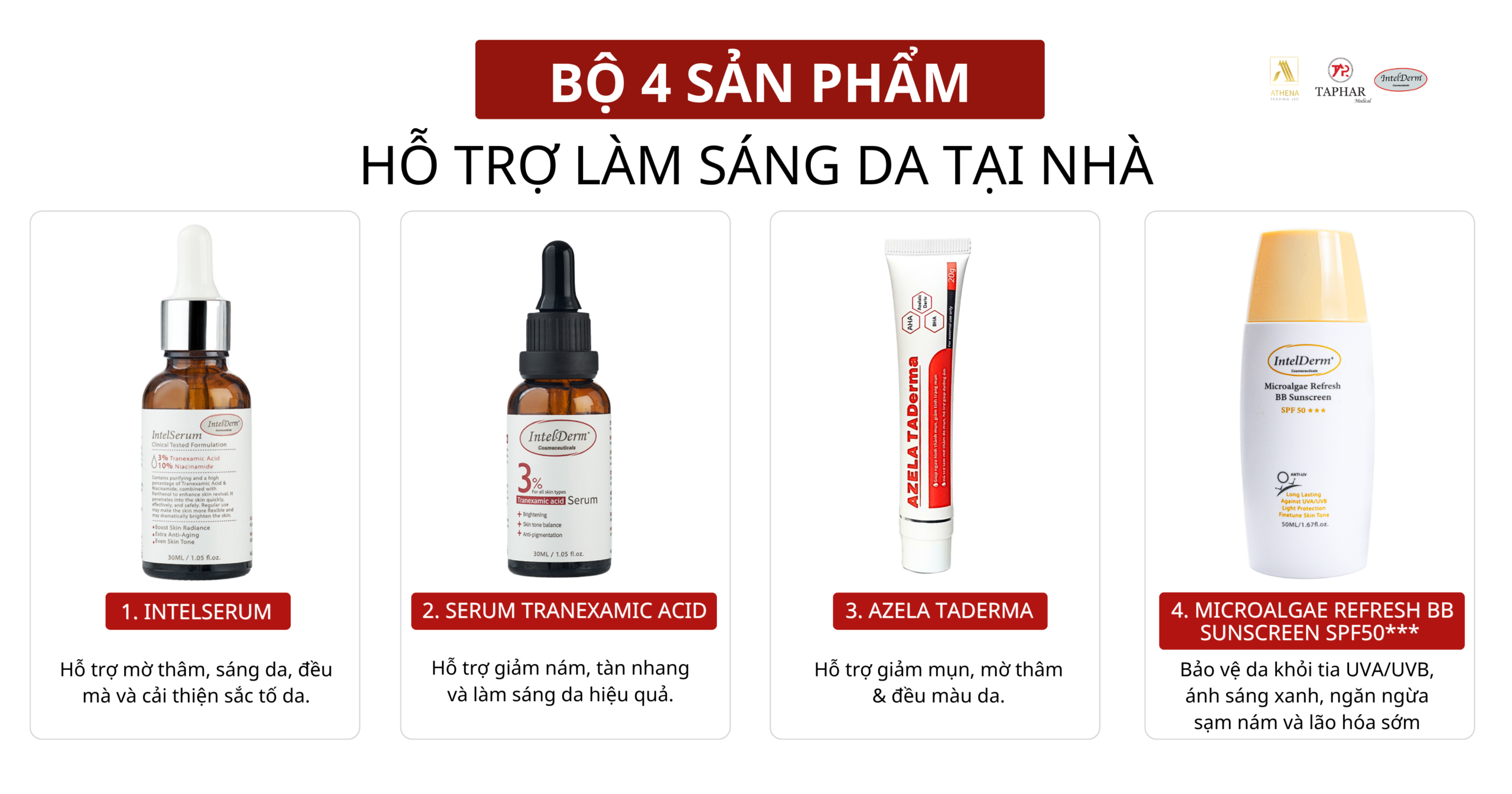 sản phẩm Athena Trading hỗ trợ da đều màu và phục hồi  