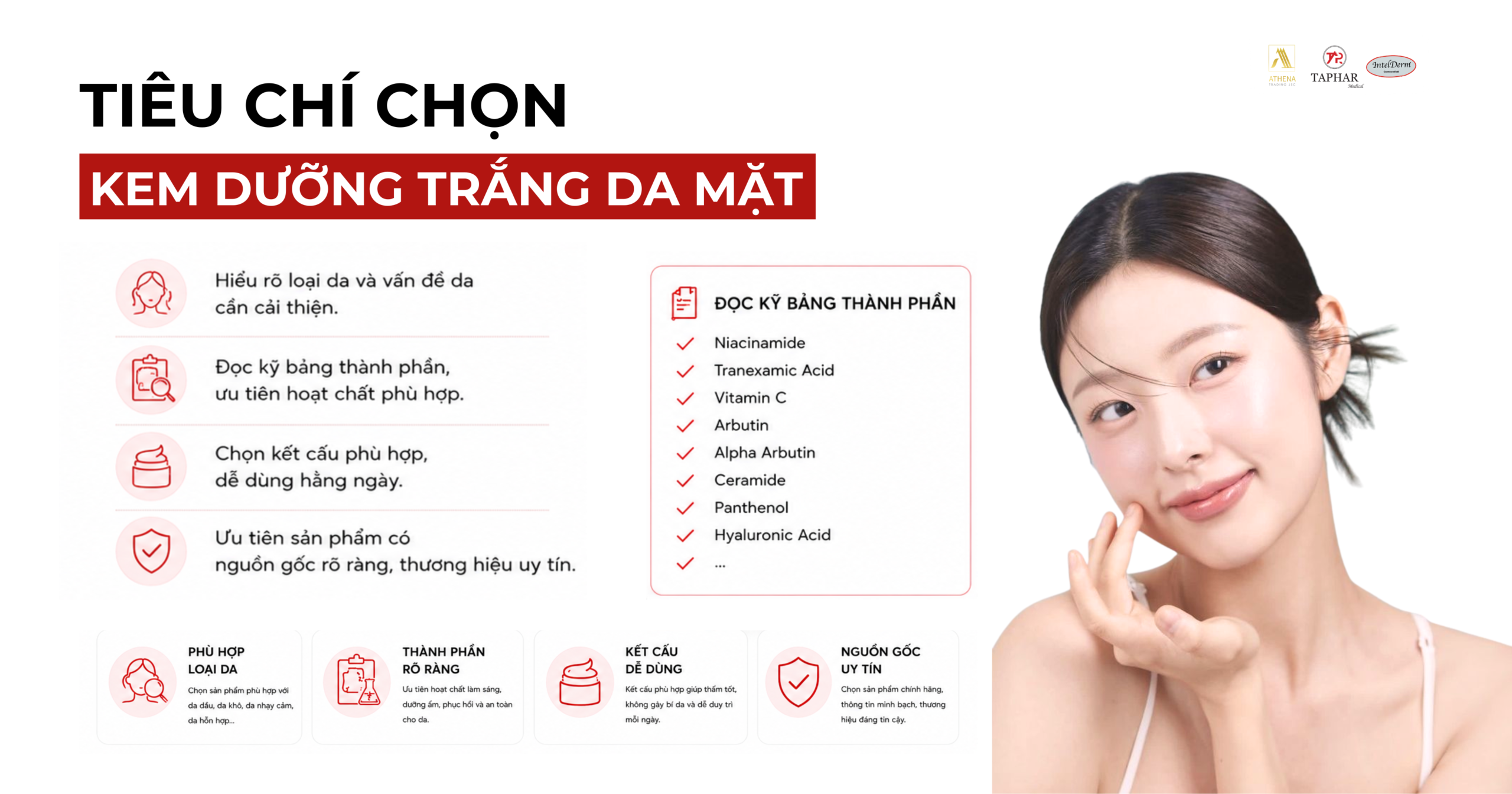 tiêu chí chọn kem dưỡng sáng an toàn 