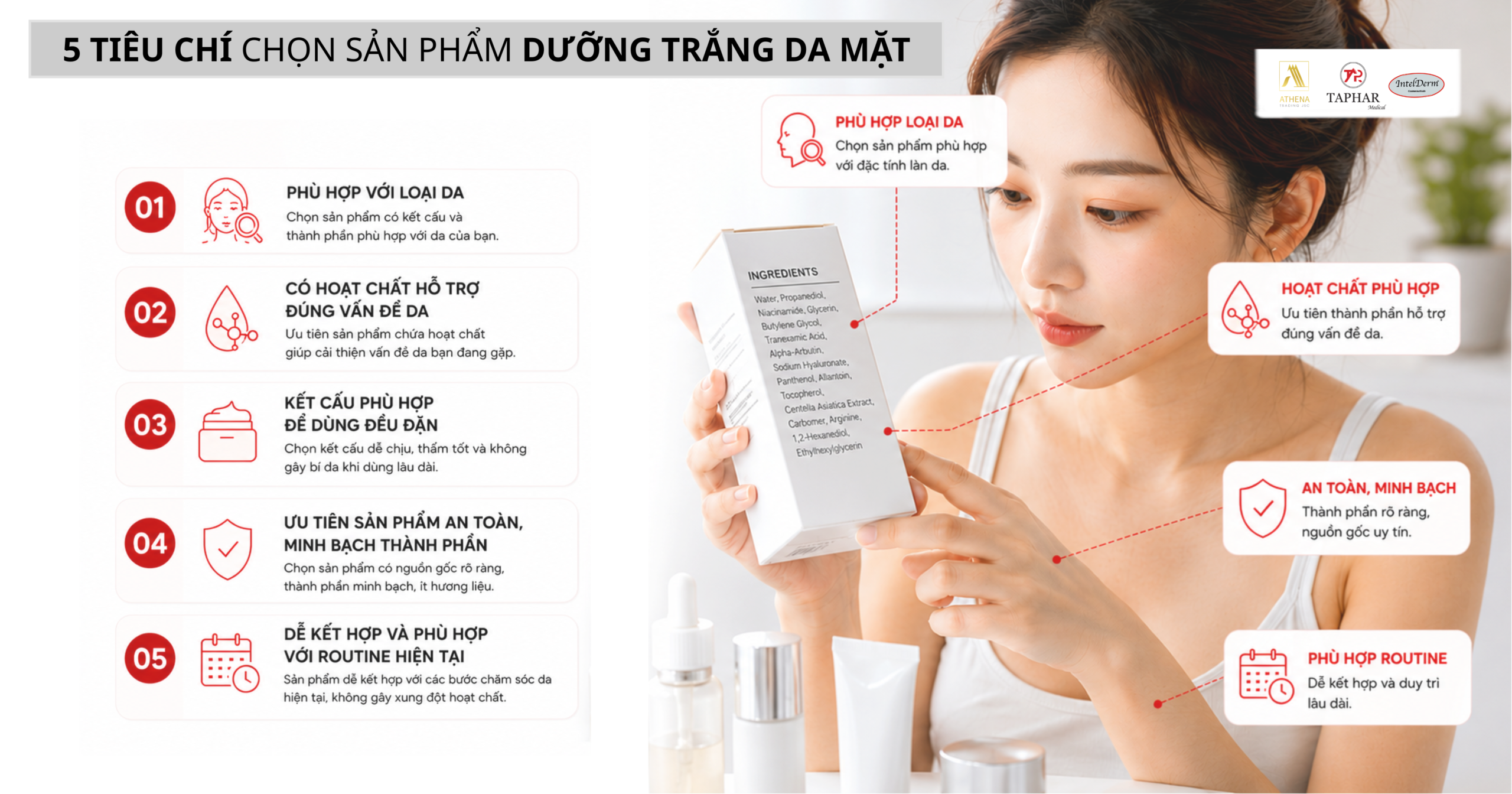 tiêu chí chọn sản phẩm chăm sóc da sáng khỏe 