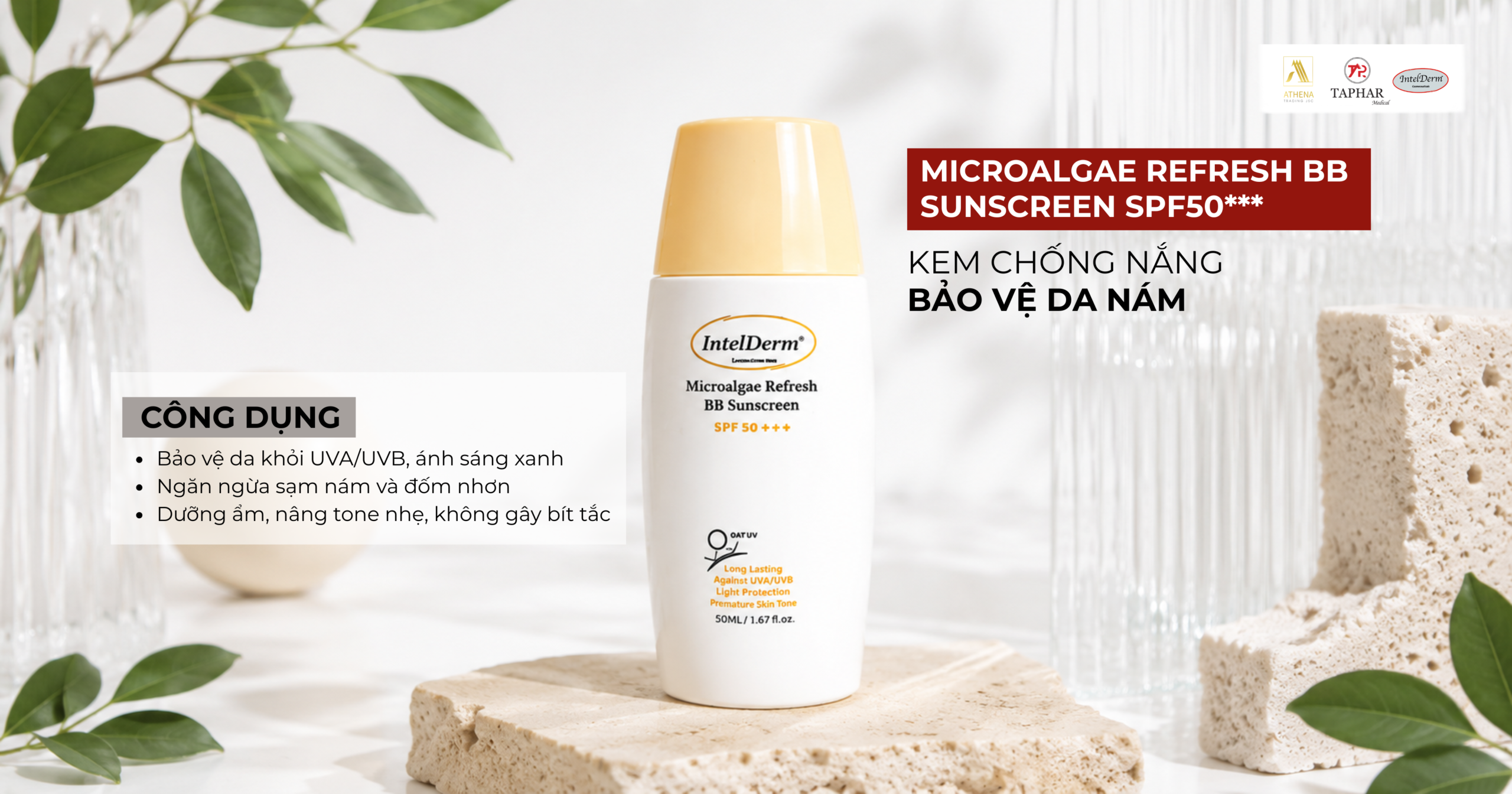 Microalgae Refresh BB Sunscreen SPF50 cho nám nhẹ