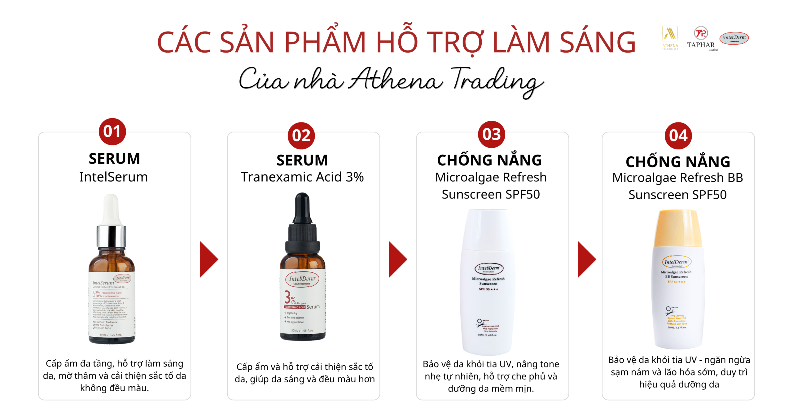 sản phẩm hỗ trợ kem dưỡng trắng da an toàn tại Athena