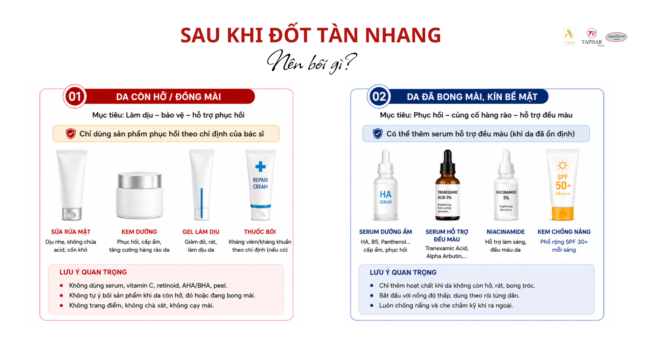 sau khi đốt tàn nhang nên bôi gì để phục hồi da