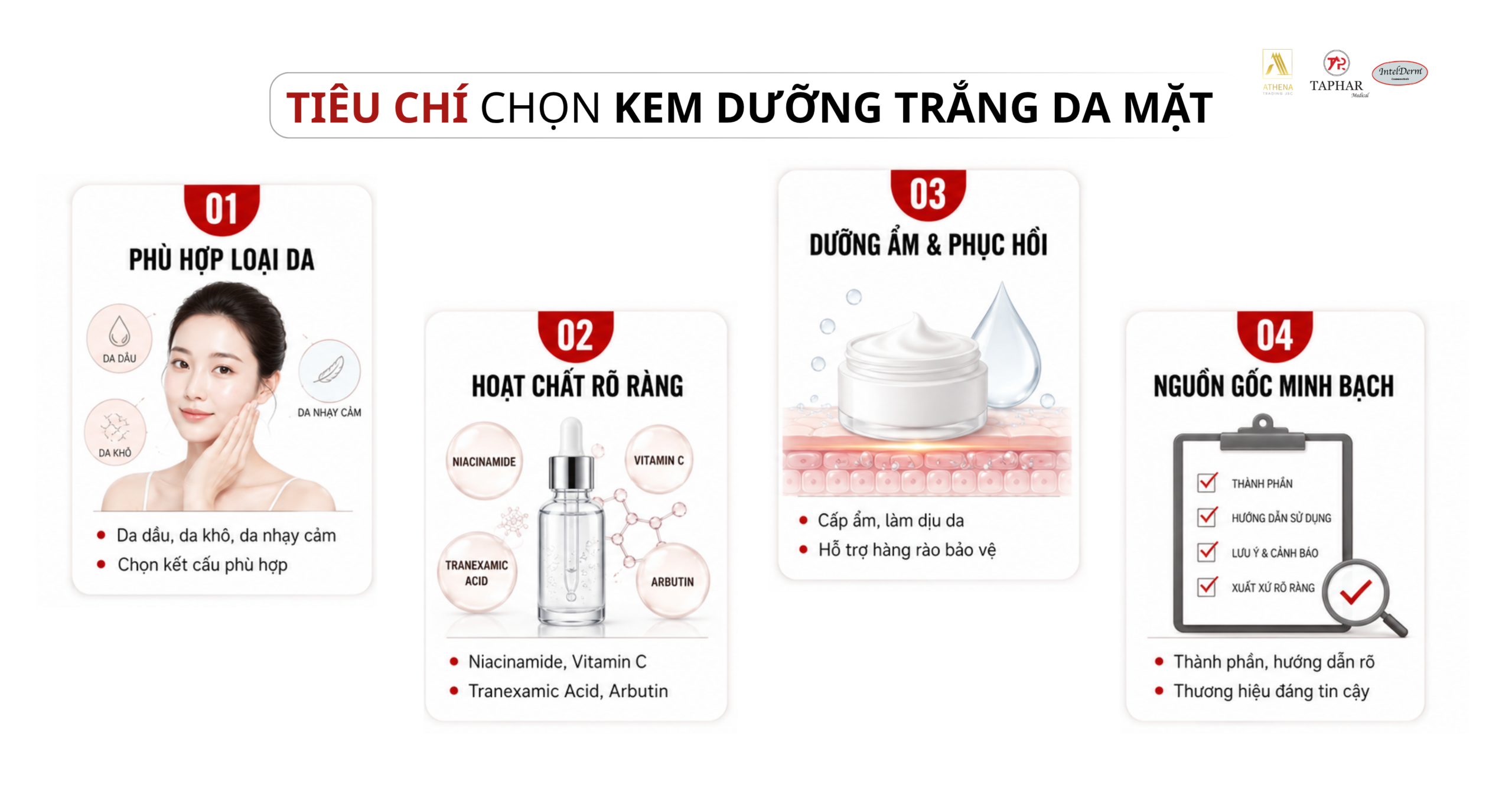 tiêu chí chọn kem dưỡng trắng da mặt tốt nhất