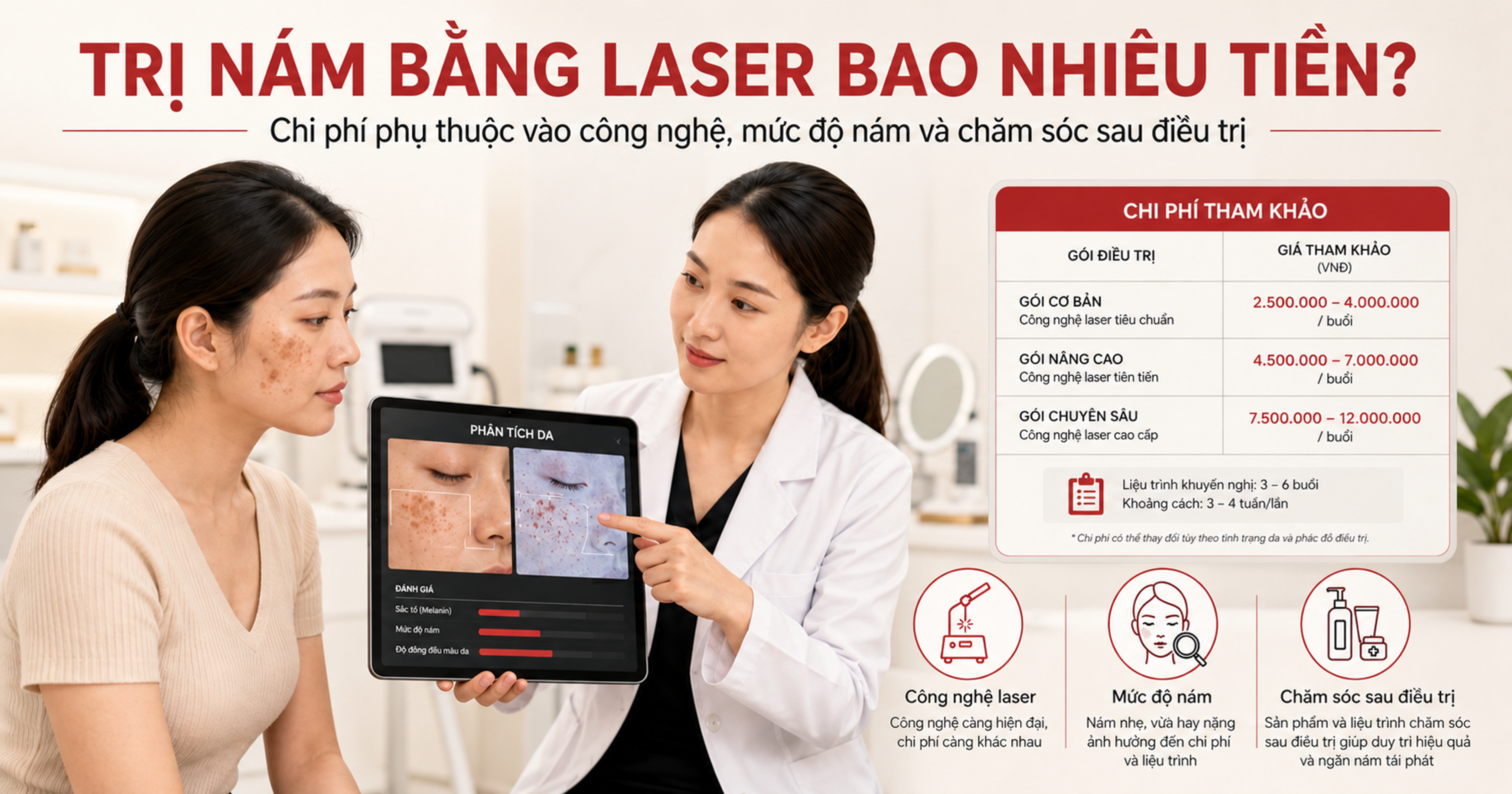 trị nám bằng laser bao nhiêu tiền