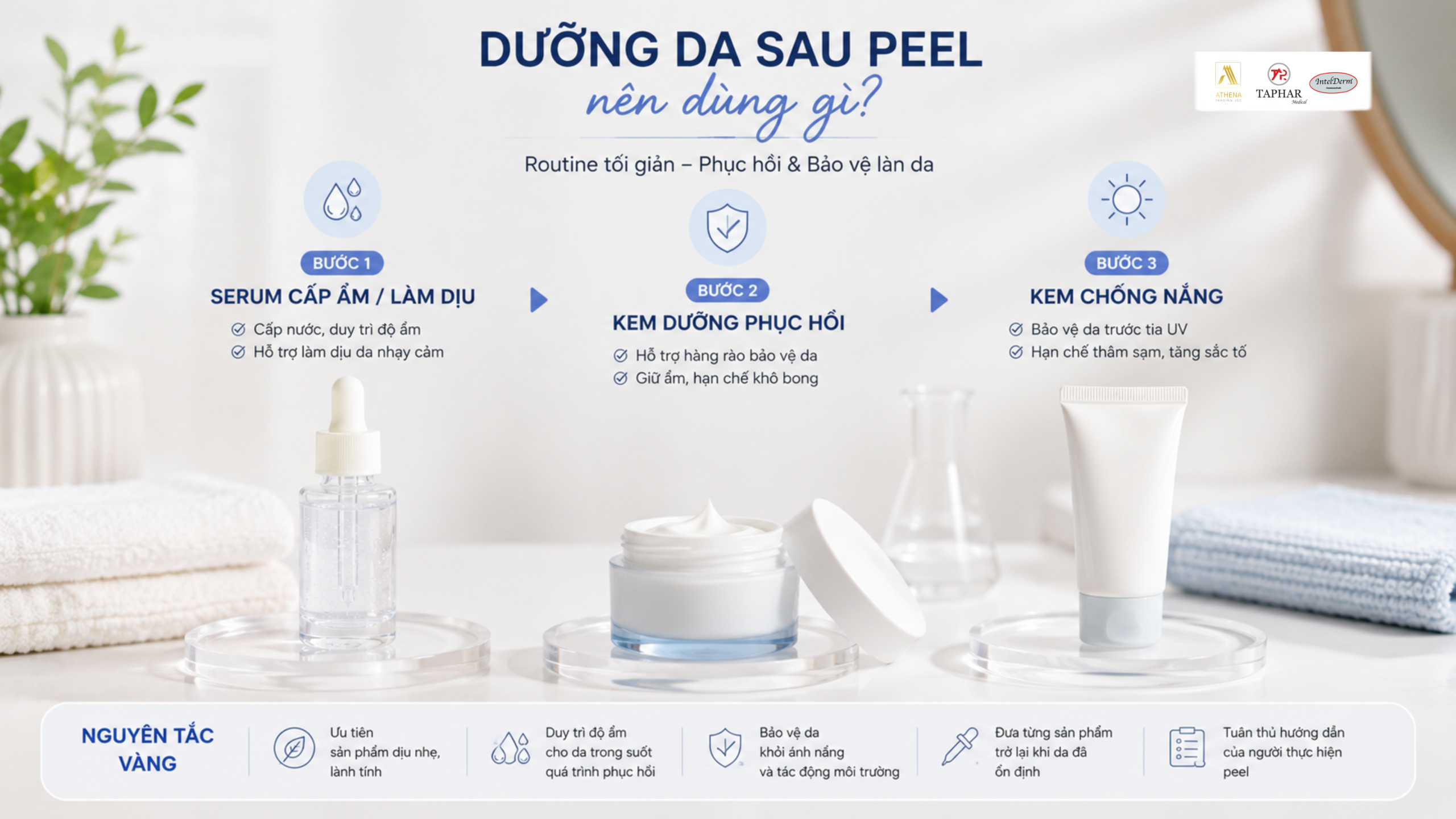 dưỡng da sau peel nên dùng gì