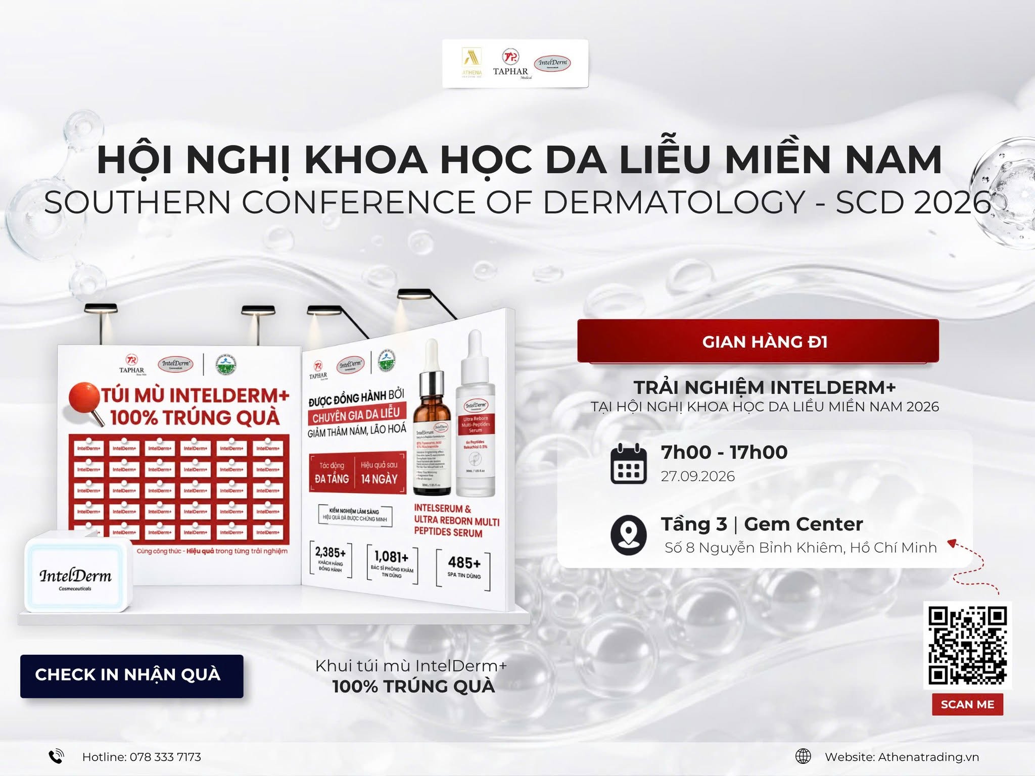 Gian hàng IntelDerm+ Đ1 tại Hội nghị Khoa học Da liễu Miền Nam 2026