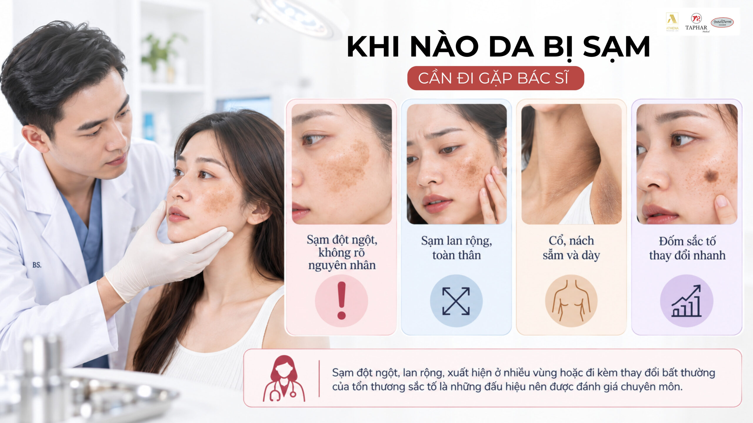 Khi nào da bị sạm cần đi khám da liễu