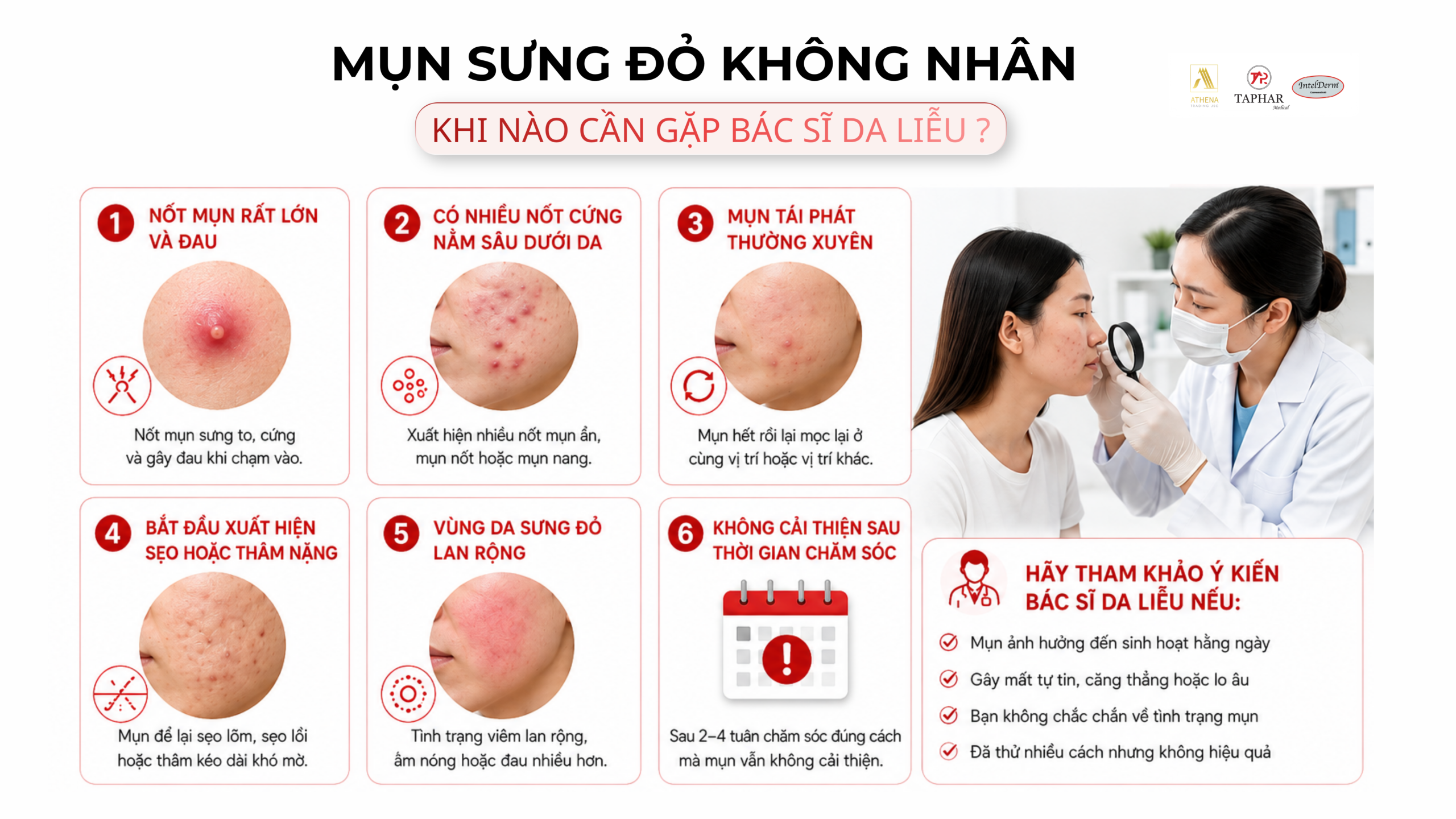 mụn sưng đỏ không nhân khi nào cần gặp bác sĩ