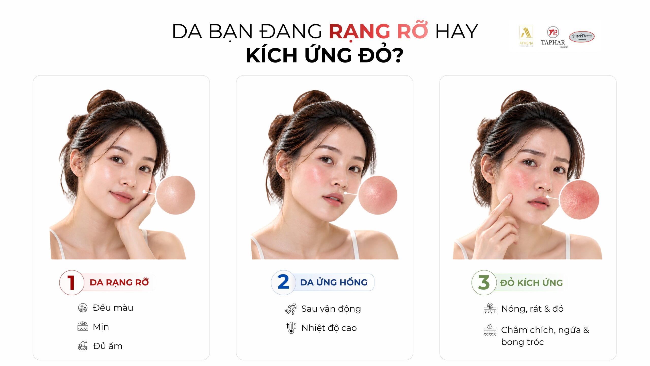  Phân biệt da rạng rỡ, ửng hồng và đỏ kích ứng