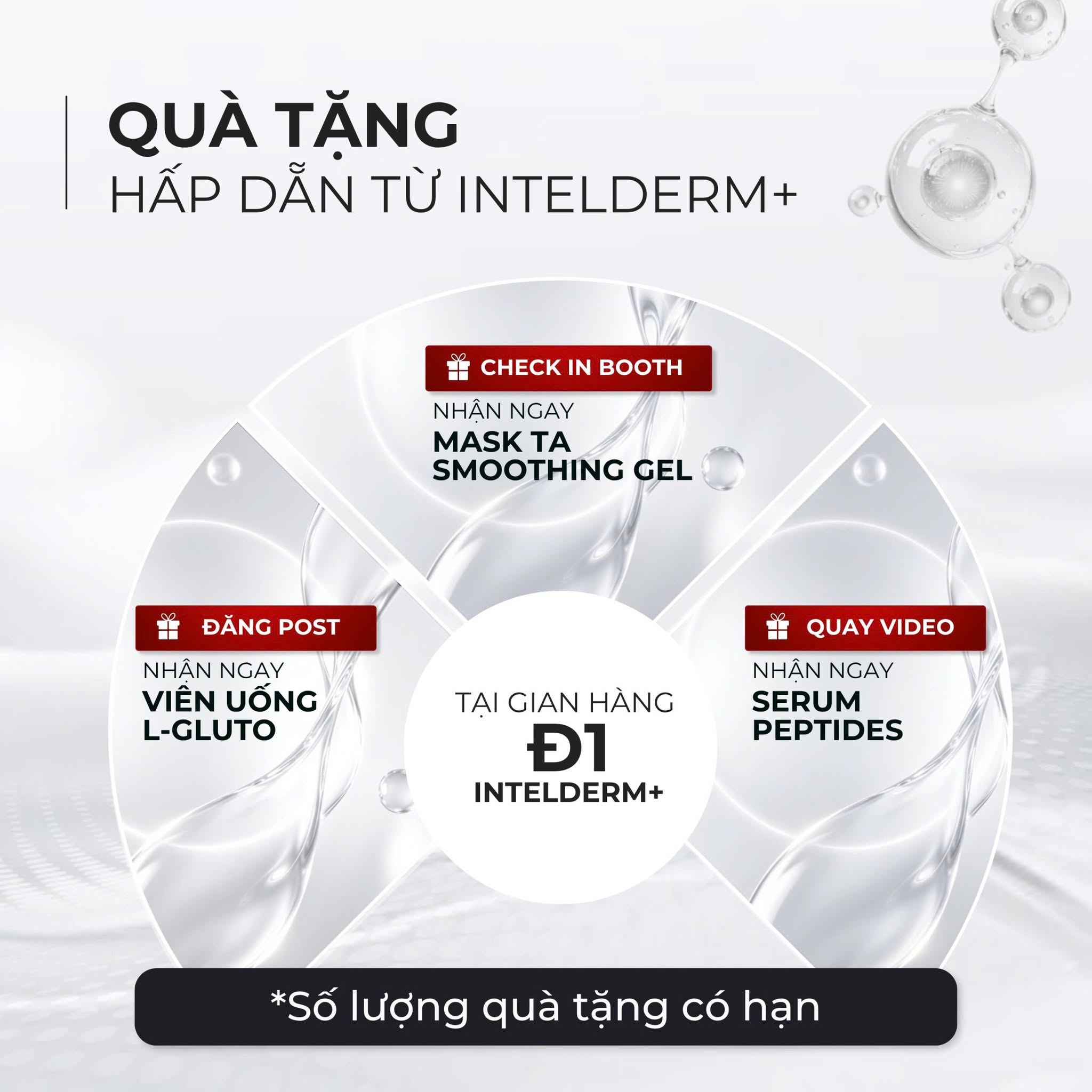 Hoạt động check-in, đăng bài và quay video nhận quà tại gian hàng IntelDerm+