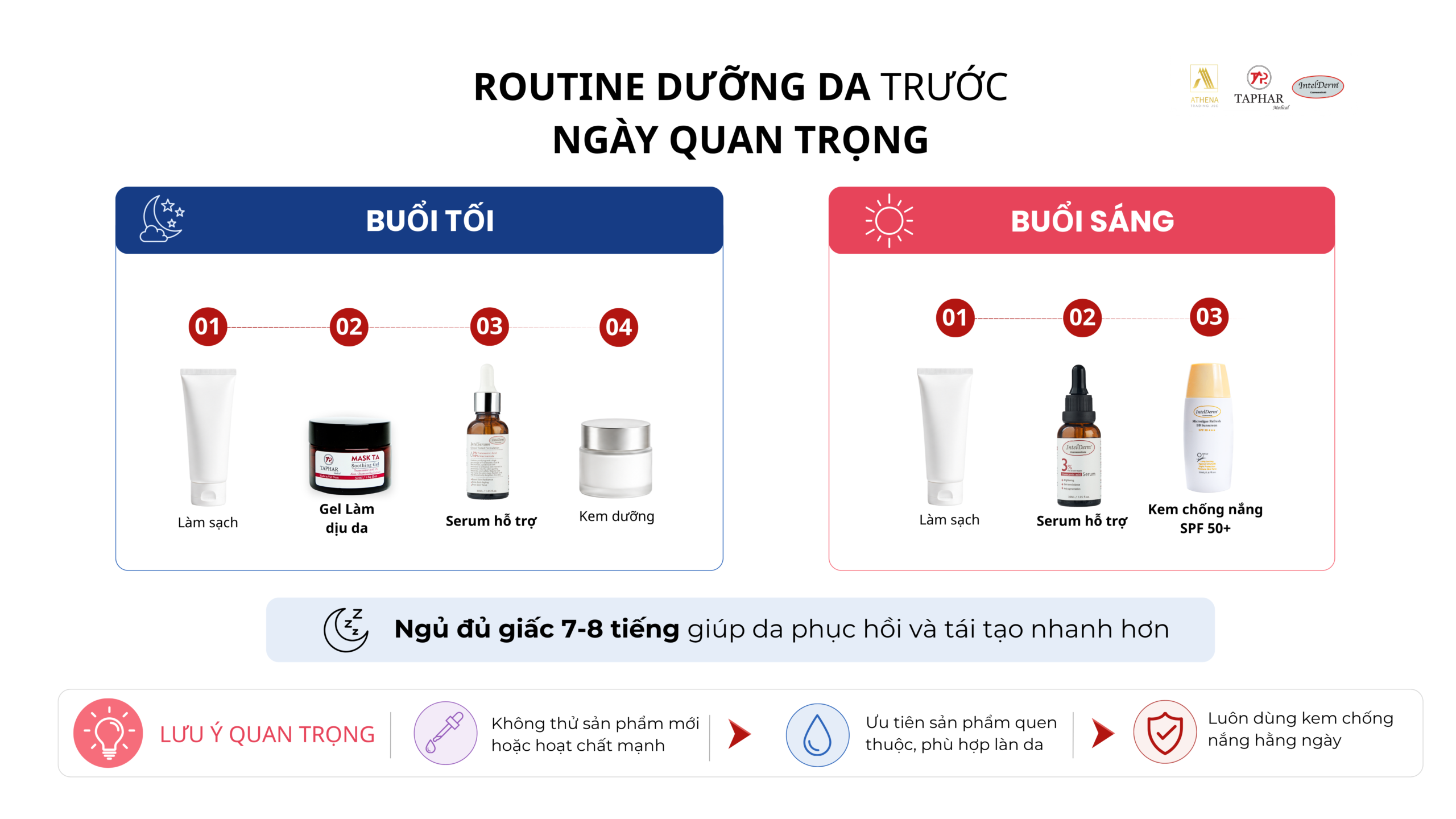 routine dưỡng da trước ngày quan trọng