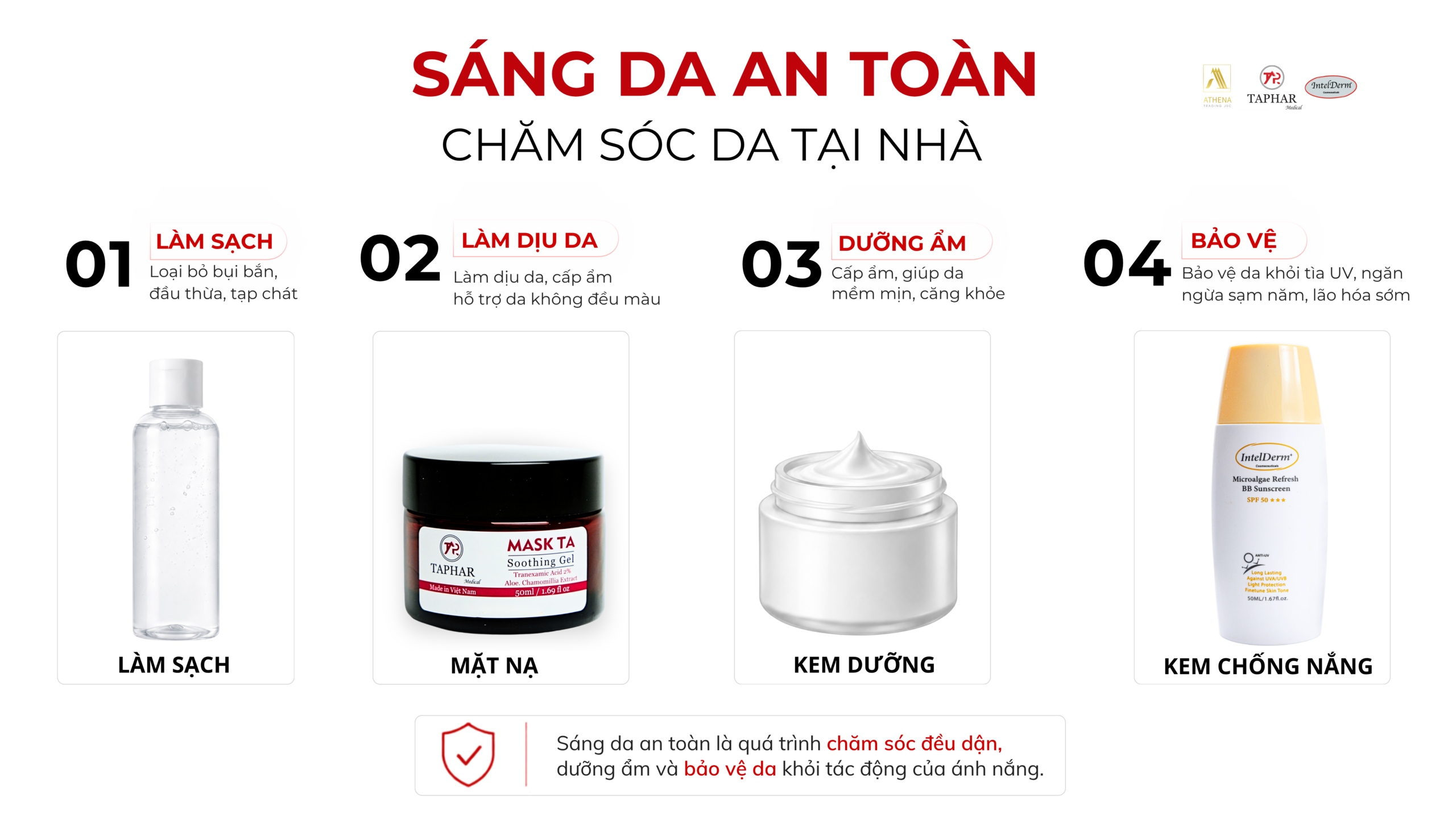 sáng da an toàn với routine chăm sóc da tại nhà