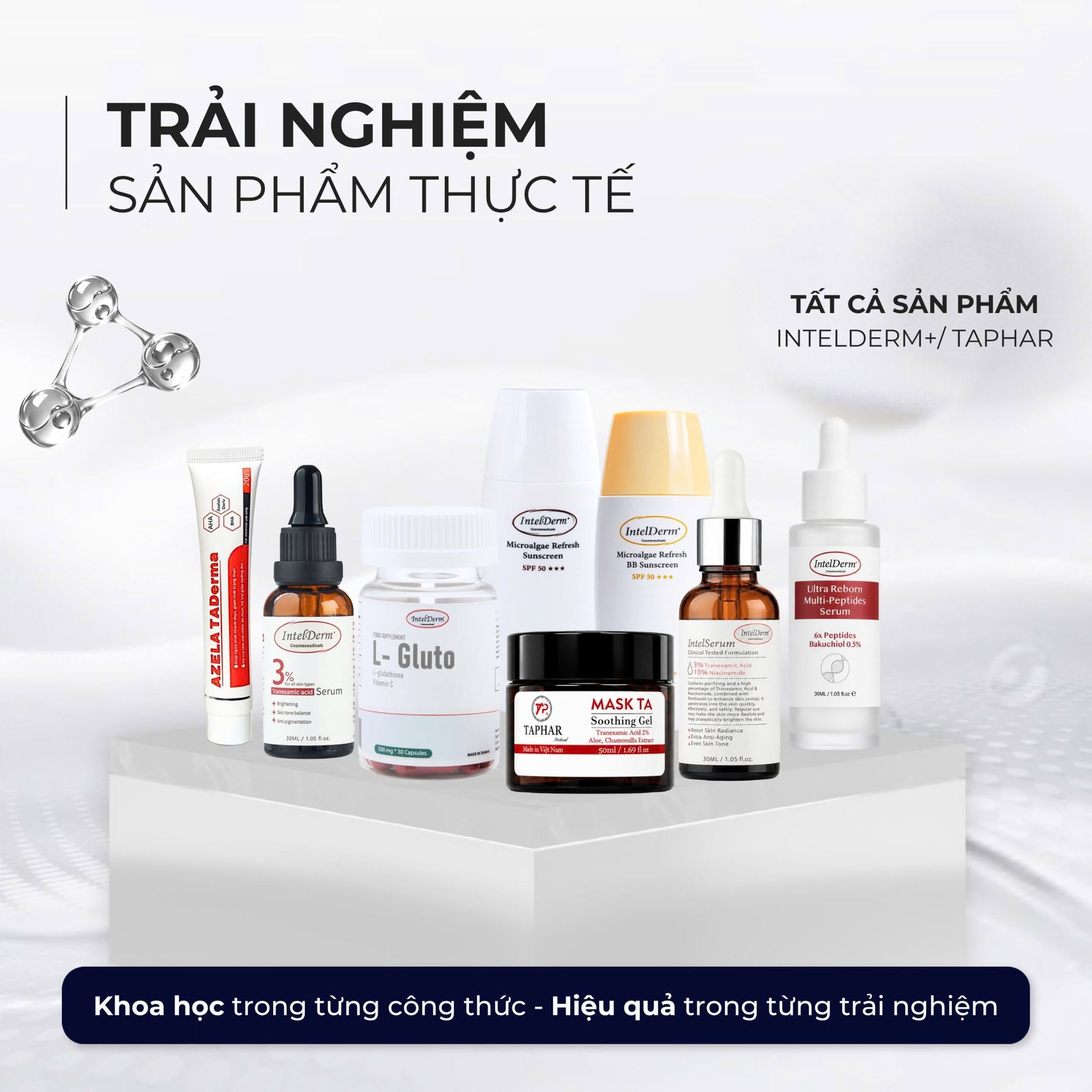 Sản phẩm IntelDerm+ và Taphar được giới thiệu tại gian hàng Đ1