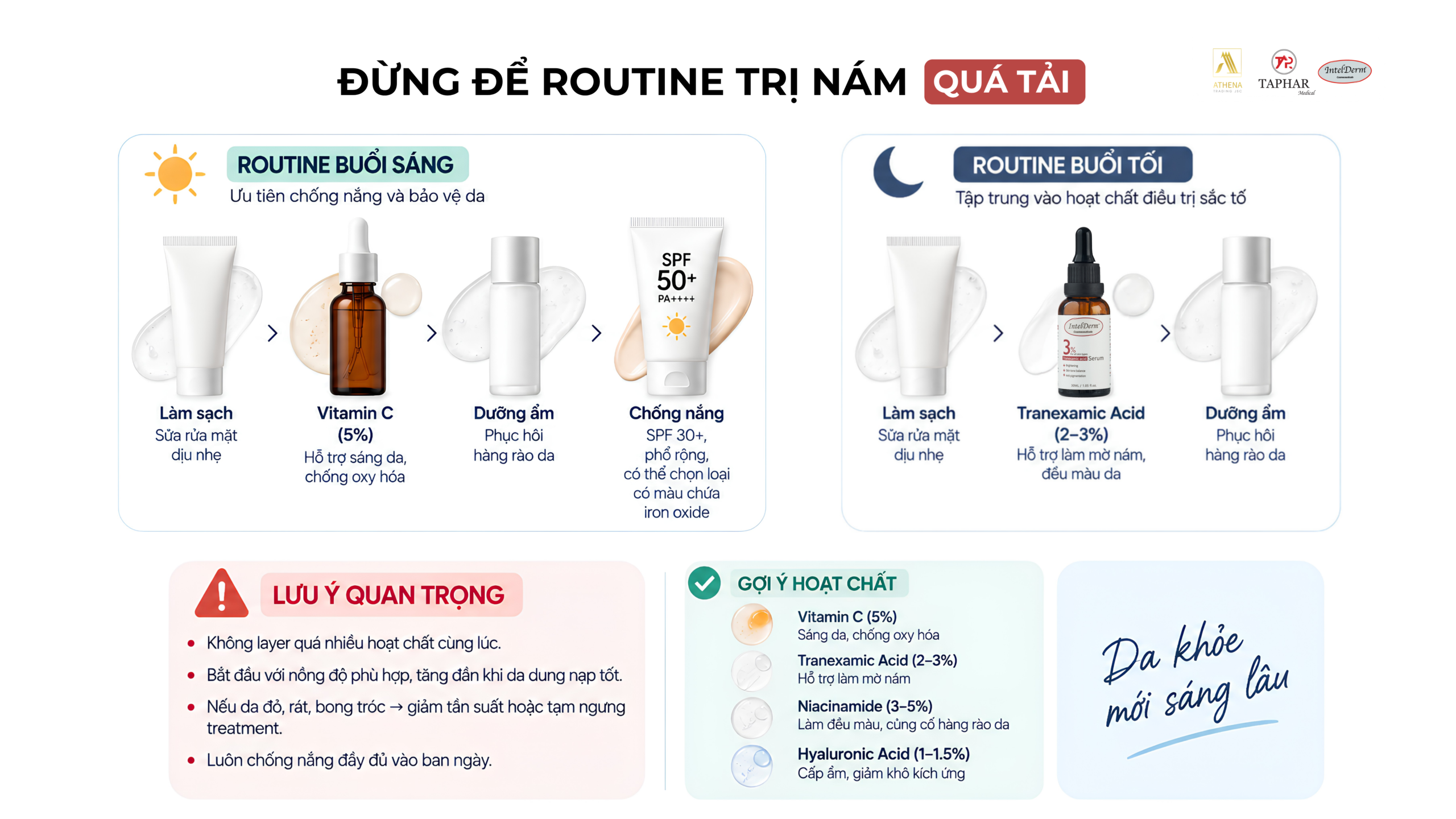 Cách kết hợp hoạt chất trị nám tại nhà mà không làm da kích ứng