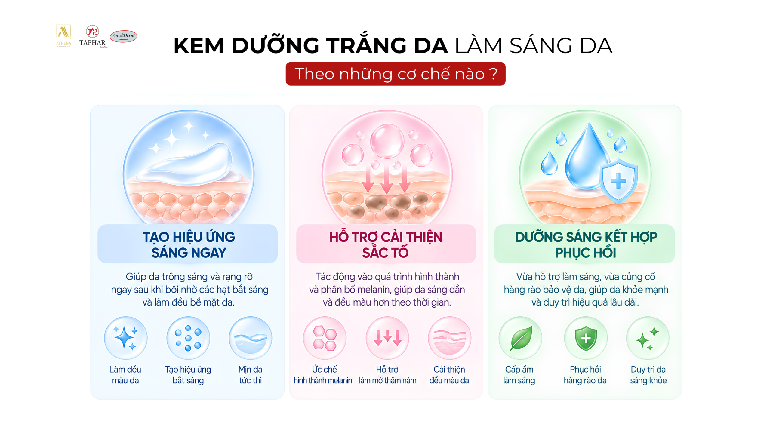 Kem dưỡng trắng làm sáng da theo những cơ chế nào