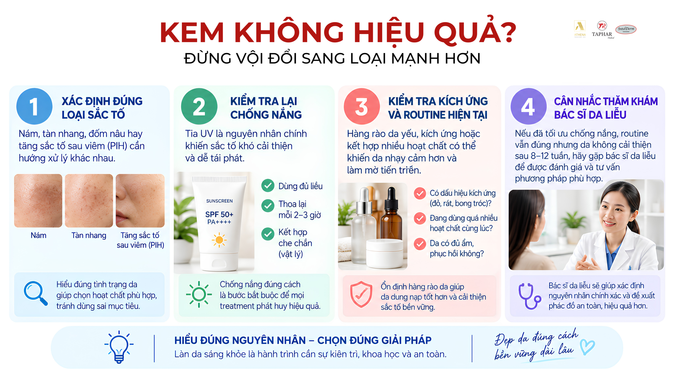 Kem trị nám không hiệu quả nên làm gì trước khi đổi sản phẩm