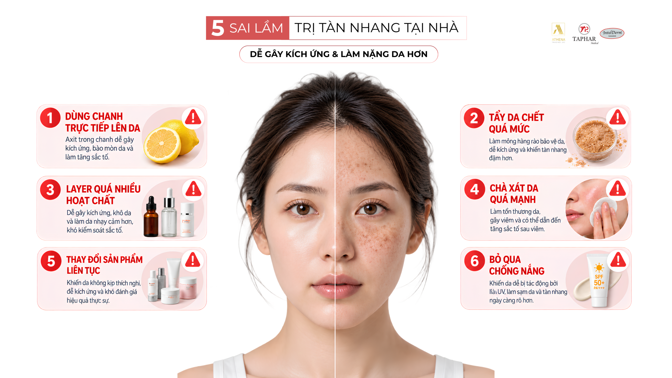  5 sai lầm khi trị tàn nhang tại nhà dễ gây kích ứng và tăng sắc tố
