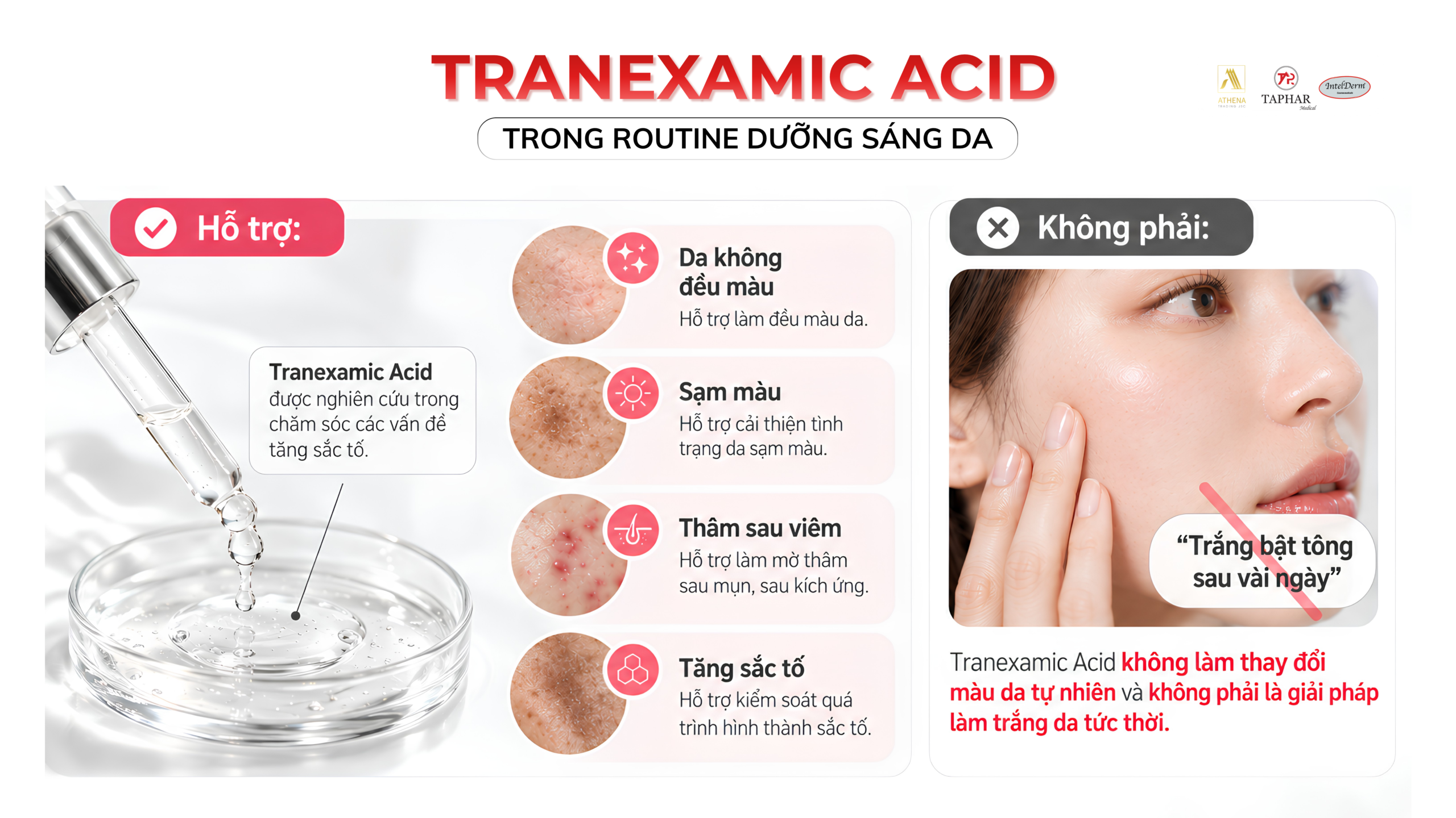 Tranexamic Acid trong cách để làm trắng da an toàn
